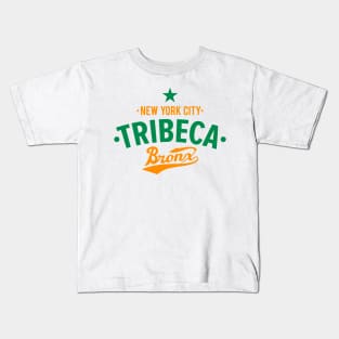 Tribeca Manhattan Logo -  Authentic NYC Vibes - Minimal Style Kids T-Shirt